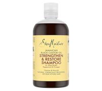SheaMoisture con Aceite de Ricino Negro de Jamaica Champú Fortalece y Repara, hidratación máxima para cabello natural, tratado químicamente o peinado con calor 384 ml