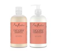 SheaMoisture Champú y Acondicionador para cabello grueso y rizado con Coco e Hibisco pack para el cuidado del cabello 2x 384 ml - 2 productos