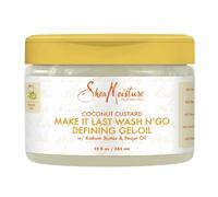 SheaMoisture Crema de coco Make It Last Wash N' Go Defining Gel Oil 12oz, paquete de 1