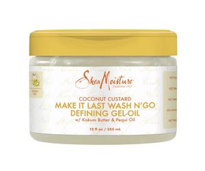 SheaMoisture Crema de coco Make It Last Wash N' Go Defining Gel Oil 12oz, paquete de 1