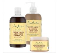 SheaMoisture Jamaican Black Castor Oil - Champú para el cuidado del cabello, 1 x 384 ml, acondicionador, 1 x 384 ml, máscara de tratamiento 1 x 355 ml para cabello natural, químicamente tratado o