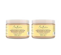 SheaMoisture Mascarilla Fortalece y Repara para cabello natural, tratado químicamente o peinado con calor con Aceite de Ricino Negro de Jamaica para una mayor resistencia y elasticidad 2 x 355 ml