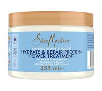 SheaMoisture Mascarilla Capilar Hydrate & Repair con Miel de Manuka y Yogur - Poder Proteínico Hidratante - Cabello Seco y Dañado - Con Aceite de Baobab y Manteca de Karité - Sin Sulfatos - 1 x 355 ml
