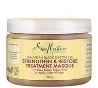 SheaMoisture Strengthen & Restore Mascarilla Capilar - Para Cabello Natural, Dañado o Tratado Químicamente - Con Aceite de Ricino Negro y Manteca de Karité - Sin Sulfatos - 1 x 355 ml