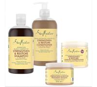 SheaMoisture Set sin Aclarado para cabello natural o tratado con Aceite de Ricino Negro de Jamaica pack de cuidado capilar 2x 384 ml, 1x 355 ml, 1x 431 ml