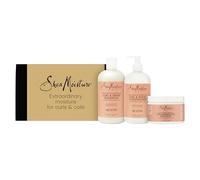SheaMoisture Set de Regalo Champú, Acondicionador y Crema Curl & Shine, Pelo Rizado y Afro, Hidratación y Antiencrespamiento, con Aceite de Coco e Hibisco, 384 ml + 384 ml + 326 ml