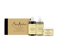 SheaMoisture Set de Regalo Curl & Shine, Cabello Rizado y Afro | Con Champú, Acondicionador y Crema Leave-In, Hidratación y Antiencrespamiento, Aceite de Coco e Hibisco, 2x384ml+1x326ml