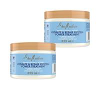 SheaMoisture Tratamiento Intensivo de Proteína Hidratación y Reparación para cabello extremadamente seco y quebradizo con Miel de Manuka y Yogur regenera e hidrata 2 x 355 ml