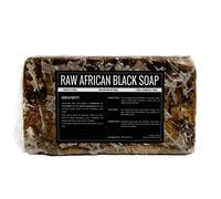 Sheanefit Raw African Black Soap Bar - For All Skin Types - Face Body Hair Soap Bulk Bars (1 Pound)