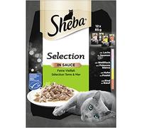 Sheba Comida húmeda para gatos Exquisita Diversidad en Salsa, Multipack de 4 Unidades (4 x 12 x 85 g)