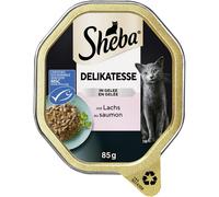 Sheba Cuencos Delicia en Gelatina Cortado con Salmón 85gx22