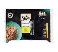 Sheba Delicatezze Comida Húmeda para Gatos Selección de Aves en Gelatina (4 bolsitas x 85g)