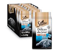 Sheba Délices du Jour Comida húmeda para Gatos, Sabor Pescado, Multipack (Pack de 12 x 6 bolsitas x 50g)