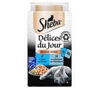 SHEBA Délices du jour Sachets Fraîcheur Sélection aux Poissons en Sauce 6x50 g
