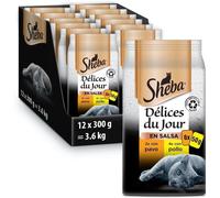 Sheba du Jour Comida húmeda para Gatos en Salsa, Multipack (Pack de 12 x 6 bolsitas x 50g)