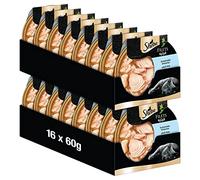 Sheba Filetes - Comida húmeda para Gatos en la cáscara - con Pescado Blanco sostenible - 16 x 60 g (16 Unidades)
