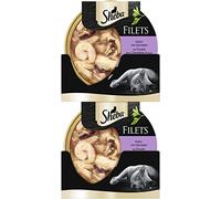 Sheba Filetes - Comida húmeda para Gatos en la cáscara - Pollo con gambas - (16 x 60 g), 60 g (16 Unidades)