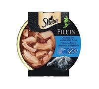 Sheba Filets - Comida húmeda para Gatos con Pollo y atún, 32 bandejas de 60 g Cada una, Total 1920 g