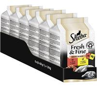 Sheba Fresh & Fine in Sauce - Comida húmeda para Gatos, Carne de Res y Pollo, para la Variedad Diaria en Bolsa Extra pequeña, 36 x 50 g