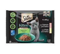 Sheba Kitten Pouch Selección Mixta con Salmón y Pollo, Multipack 12 x 4 x 85g
