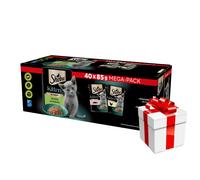 SHEBA Kitten sabor paquete 40x85 g - comida húmeda completa para gatitos en salsa (cortes con: salmón, pollo)
