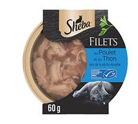 Sheba Les Domes de Sheba, 32 x 60 g de filetes con Pollo y atún, MSC