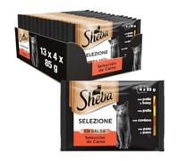 Sheba Selezione Comida Húmeda para Gatos Selección de Carnes en Salsa, Multipack (Pack de 13 x 4 bolsitas x 85g)