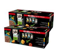 SHEBA Nature's Collection Selección de Sabores 80x85 g - comida húmeda completa para gatos adultos, en salsa