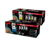 SHEBA Sauce Collection Sabores a Pescado sobres 80x85g - alimento húmedo completo para gatos adultos, en salsa