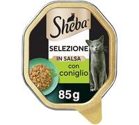 Sheba Selección en Salsa, alimento húmedo Completo para Gatos Adultos, Sabor Conejo, 22 bandejas de 85 g