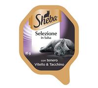 Sheba Selección en Salsa, Comida húmeda para Gatos con Ternera y Pavo - 22 bandejas de 85 g, Total: 1870 g