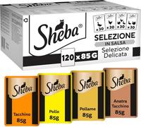 SHEBA Selection Select Slices Sabores de Aves bolsitas 120x85 g - alimento húmedo completo para gatos adultos, en salsa