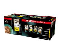 Sheba Selection Select Slices en salsa 40 x 85 g Comida húmeda para gatos, aves de corral, variante con pato, pollo, aves de corral y pavo