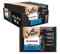Sheba Selezione Comida Húmeda para Gatos Selección en Salsa, Multipack (Pack de 13 x 4 bolsitas x 85g