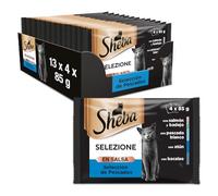 Sheba Selezione Comida Húmeda para Gatos Selección Pescados en Salsa, Multipack (Pack de 13 x 4 bolsitas x 85g)