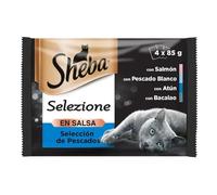Sheba Selezione Comida Húmeda para Gatos Selección Pescados en Salsa, Multipack (Pack de 13 x 4 bolsitas x 85g)