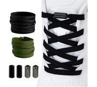 Shecret 2 Pares Cordones Elásticos, Cordones Elásticos Sin Nudo, Cordones Elásticos Planos con Cápsula de Metal, Cordones Universales Ajustables, Cordones de Zapatillas Para Niños Adultos