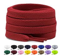 Shecret 2 Pares de Cordones, Cordones Planos de 8mm, Cordones Zapatillas Deporte Para Zapatillas Deportivas, Correr, Adultos, Niños, Poliéster (Rojo, 100 cm - 2 Paar)