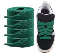 Shecret Cordones Gruesos para Adidas Campus 00s, Pack de 2 Pares, Cordones Planos Anchos de 15mm, Cordones de Reemplazo para Zapatillas - Verde