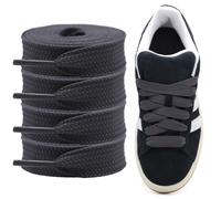 Shecret Cordones Gruesos para Adidas Campus 00s, Pack de 2 Pares, Cordones Planos Anchos de 15mm, Cordones de Reemplazo para Zapatillas - Gris