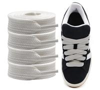 Shecret Cordones Gruesos para Adidas Campus 00s, Pack de 2 Pares, Cordones Planos Anchos de 15mm, Cordones de Reemplazo para Zapatillas - Beige