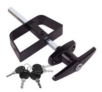 Shed Door Latch T-Handle Lock Kit with 5 Keys EFFIBUILD 4.5 Stem Storage Barn Shed Door Hardware Lock Set for Playhouses Chicken Coops Camper Black