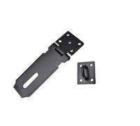 Shed Gate Latch Stainless Steel Drawer Padlock Hasp Door Clasp Lock Home Burglar-proof Bolt Buckle Screws Safety(Black 4 inch)