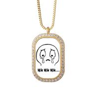 shed tears - Collar con colgante de diamantes y cristales dorados