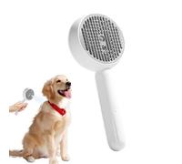 Shedding Cat Brush, Dog Grooming Comb, Cleaning Pet Brush, Hair Release Button Design, Spray-Compatible Detangler, 1-Pack Blue, for Long & Short Haired Pets Grooming
