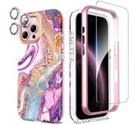 SHEDEER Funda para Iphone 16 Pro Max, con Parachoques & Glitter Protector Cámara&Protector Pantalla,Funda para Iphone 16 Pro Max, Aesthetic, Brillante, 360 Antigolpes,Resistente Arañazos,Purple Meteor