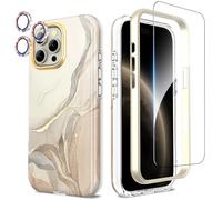 SHEDEER Funda para iPhone 16 Pro MAX con Protector Pantalla & Parachoques + Protector Cámara, TPU Antigolpes Protección de 360 Grados, Resistente a la Decoloración Fundas para 16 Pro MAX, Elegante