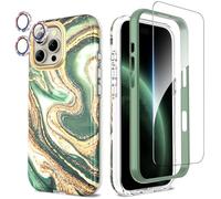 SHEDEER Funda para iPhone 16 Pro MAX con Protector Pantalla & Parachoques + Protector Cámara, TPU Antigolpes Protección de 360 Grados, Resistente a la Decoloración Fundas para 16 Pro MAX, Verde