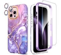 SHEDEER Funda para iPhone 16 Pro MAX con Protector Pantalla & Parachoques + Protector Cámara, TPU Antigolpes Protección de 360 Grados, Resistente a la Decoloración Fundas para 16 Pro MAX, Morado