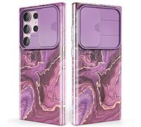 SHEDEER Funda para Samsung S23 Ultra con Cubierta Deslizante para la Cámara, Funda para Galaxy S23 Ultra Delgada y Ligera, Brillante Resistente a la Decoloración Carcasas para S23 Ultra, Violeta
